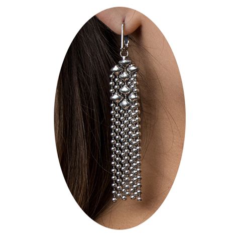 Sg Liquid Metal E14 N Chrome Finish Earrings By Sergio Gutierrez