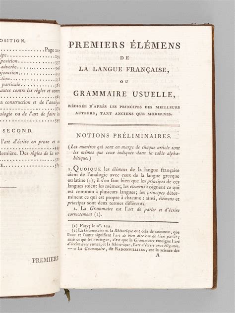 Premiers El Mens De La Langue Fran Aise Ou Grammaire Usuelle Et