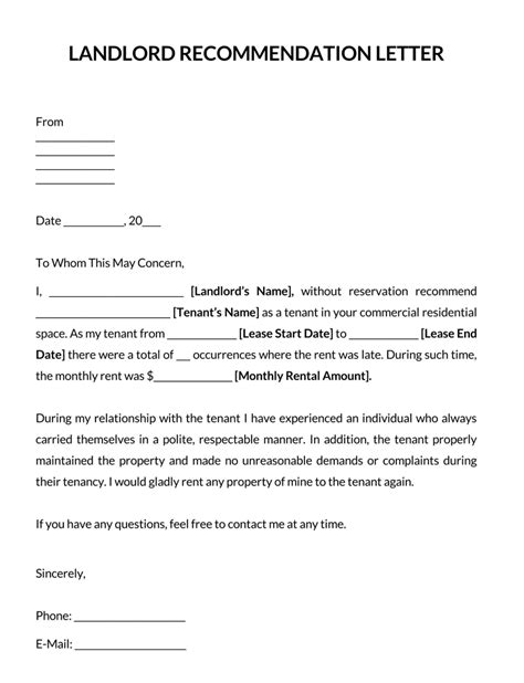 Tenant Recommendation Letter From Landlord 25 Samples