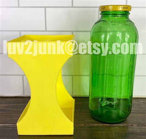 Green Bottle Vintage Green Juice Bottle Vintage Embossed Etsy