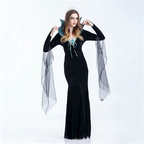 Jual Import Vashejiang Gothic Witch Costumes Black Vampire Queen Role