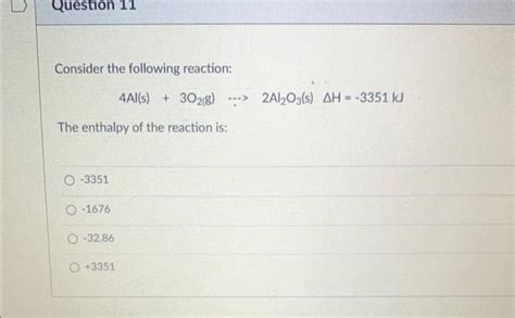 Solved Consider The Following Reaction Mathrm Al