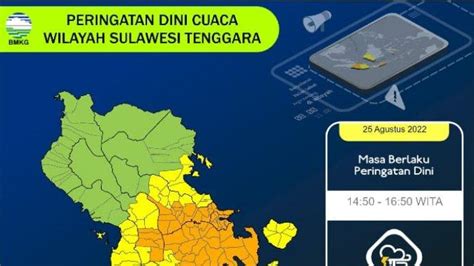 Update Peringatan Dini Cuaca Sulawesi Tenggara Hari Ini Konawe