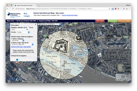 Spy Viewer View Historic Mapping Within A Spyglass Circle