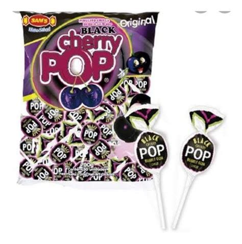 Pirulito Cherry Pop Black C Unid Gr C Chicle Parcelamento Sem