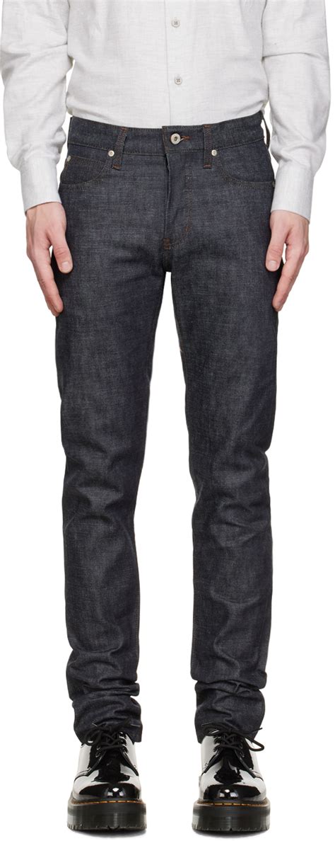 Naked Famous Denim Navy Super Guy Scratch N Sniff Jeans SSENSE Canada