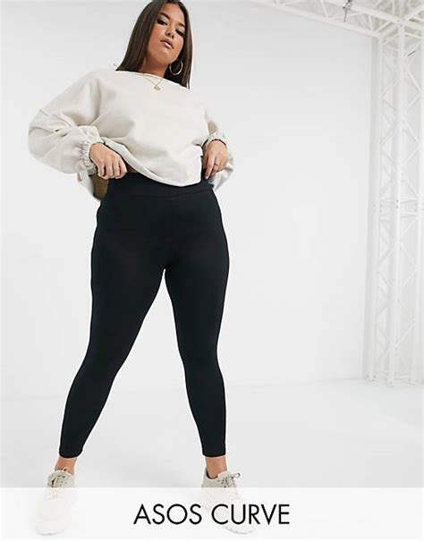 Asos Design Curve Legging With High Waist In Black Asos