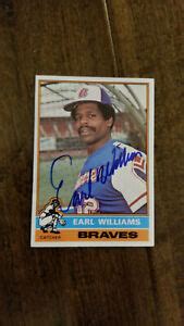 1976 TOPPS SIGNED CARD EARL WILLIAMS BRAVES ORIOLES EXPOS A S 1971 NL