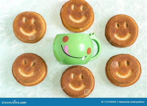 Funny Homemade Cupcakes In Form Of Smiling Face Stock Image Image Of