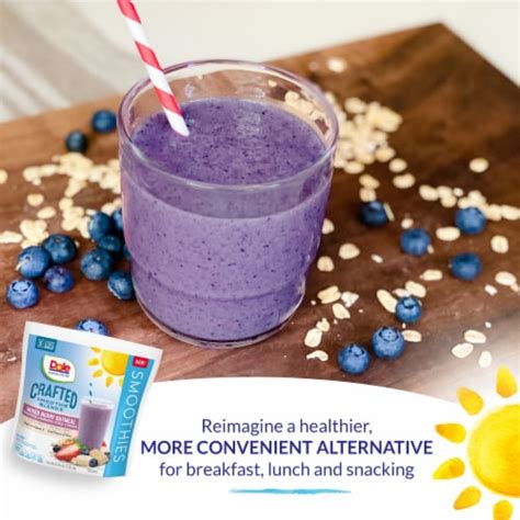 Dole Crafted Smoothie Blends Mixed Berry Oatmeal Pre Portioned Frozen