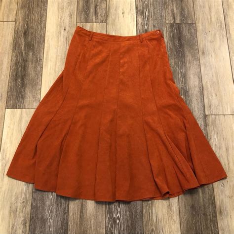 Laura Scott Orange Suede Like Bohemian Pleated Ruffle Gem