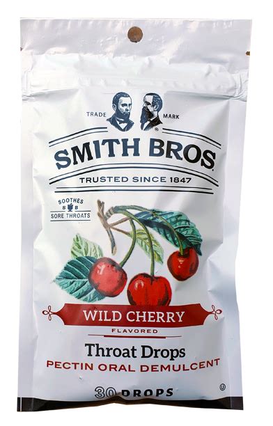 Smith Brothers Wild Cherry Throat Drops (Bag of 30 Drops) - Smith Brothers