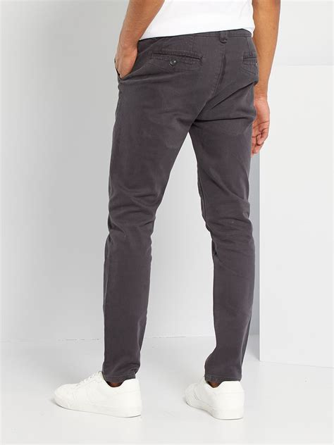 Chino Slim D Lav Gris Fonc Kiabi