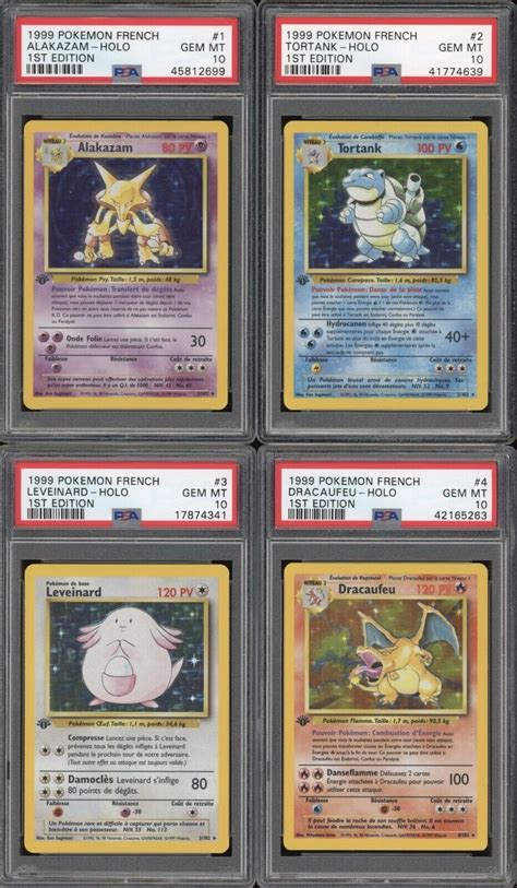 Pokemon French St Edition Base Set Complete Psa Set