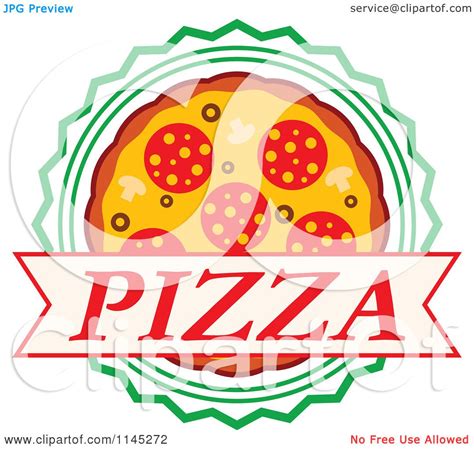 Clipart Of A Pizza Pie Logo 5 Royalty Free Vector Illustration By