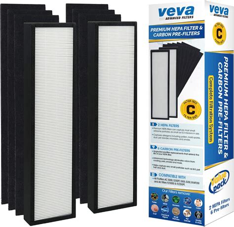 Amazon Veva HEPA Filter Replacements Pack Of 2 Premium HEPA Air