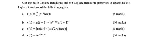 Solved Use The Basic Laplace Transforms And The Laplace Chegg