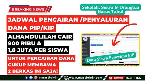 Jadwal Pencairan Penyaluran Dana PIP KIP Tahun 2024 Alhamdulilah Cair