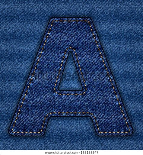 Denim Letter Jeans Alphabet Vector Font Stock Vector Royalty Free