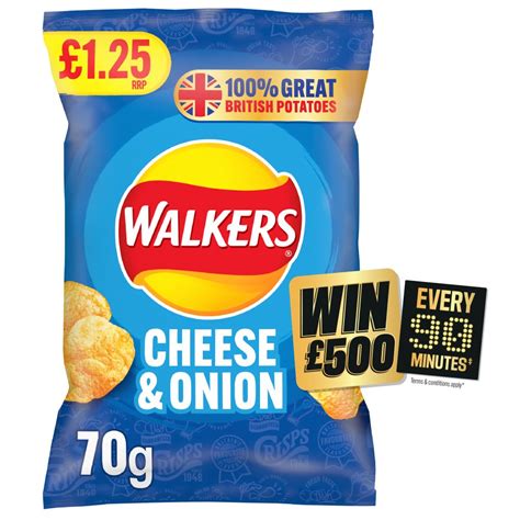 Walkers Cheese Onion Crisps 1 25 RRP PMP 70g BB Foodservice