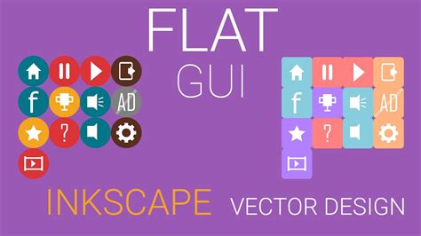 Simple Flat Gui Vector Game Art In Inkscape Madfireon Youtube