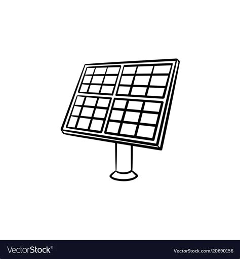 Solar panel hand drawn sketch icon Royalty Free Vector Image