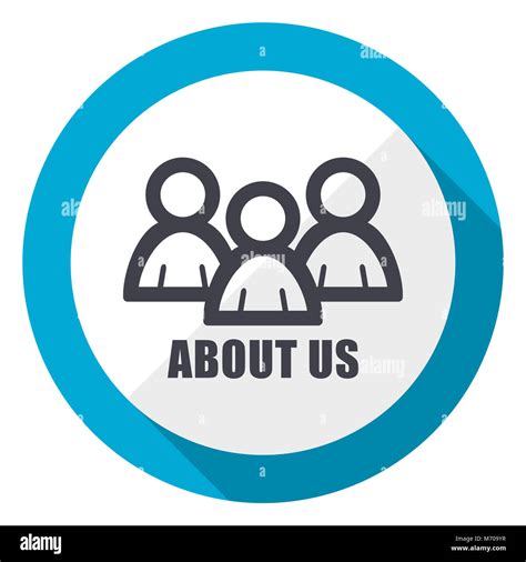 About Us Blue Flat Design Web Icon Stock Photo Alamy