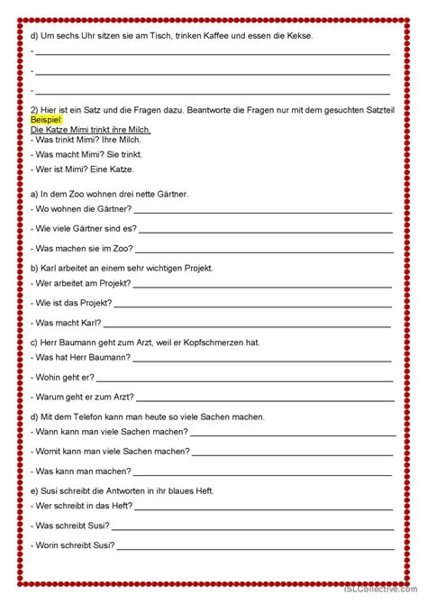 Fragen stellen Deutsch DAF Arbeitsblätter pdf doc