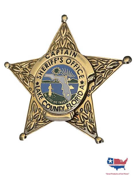 Lake County Sheriff Captain Sheriff‘s Star Flat Badge