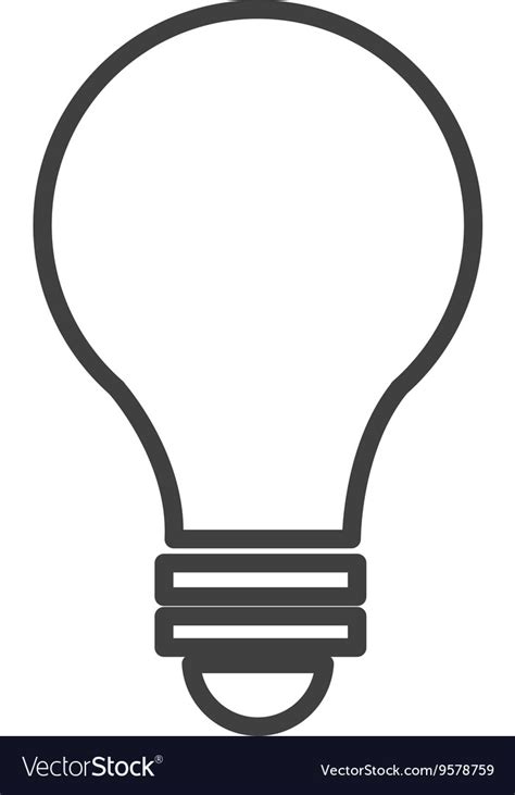 Black and white light bulb graphic Royalty Free Vector Image