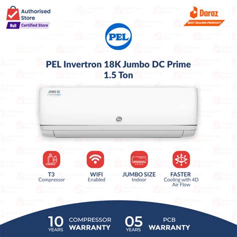 Pel Inverter Split Ac Ton Pinv Jumbo Dc Prime T K Wi Fi