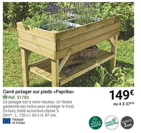 Promo Carr Potager Sur Pieds Paprika Chez Gamm Vert Icatalogue Fr