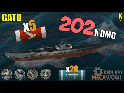 Submarine Gato Kills K Damage World Of Warships Gameplay Youtube