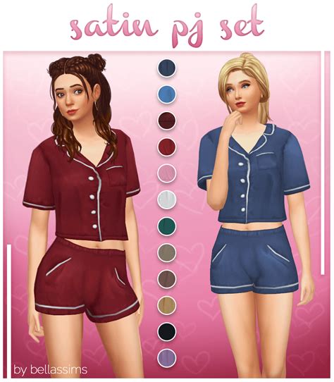 Sims 4 Satin PJ Set The Sims Book