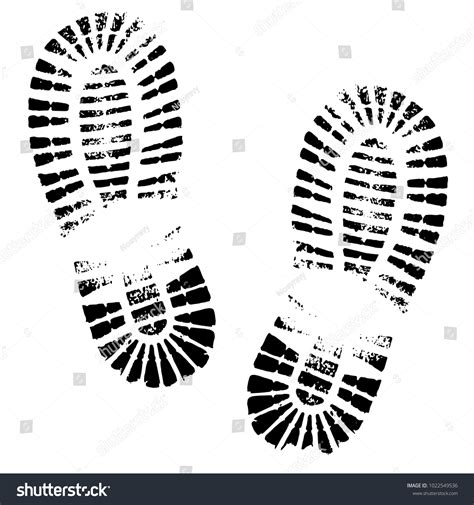 Human Footprints Shoe Silhouette Isolated On Stock Vector Royalty Free