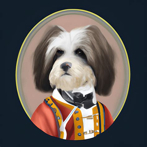 Portrait Of A Dog In A Colonial Style Coat Illustration · Creative Fabrica
