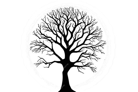 Premium Vector Tree Illustration Vector Illustration Black And White