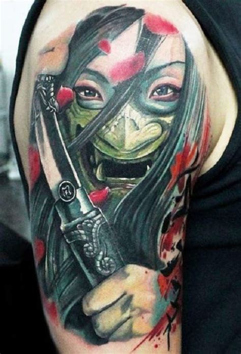 Female Samurai Warrior Tattoos