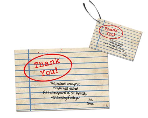 Library Thank You Cards Or Party Tags Party Print Express