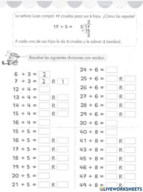 Divisiones Horizontales Worksheet Divisiones De Dos Cifras