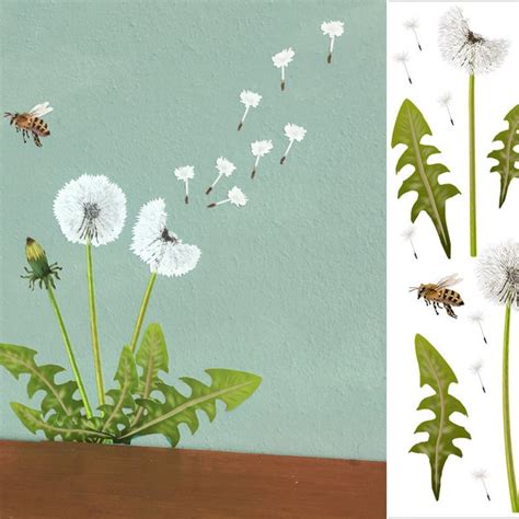 Dandelion Wall Sticker Etsy