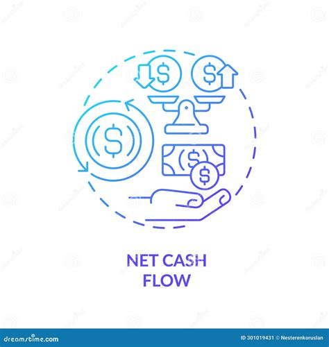 Thin Line Simple Gradient Net Cash Flow Icon Concept Stock Vector