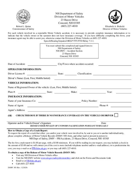 Forms And Documents Division Of Motor Vehicles Nh Fill Out And Sign