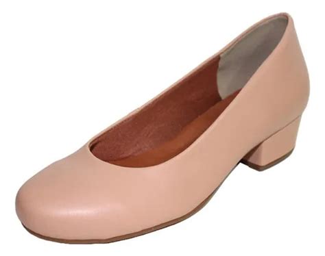 Scarpin Salto Baixo Tamanhos Nude Mod Parcelamento Sem Juros