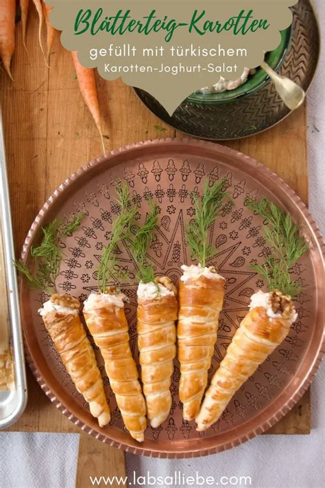 Bl Tterteig Karotten Gef Llt Mit T Rkischem Karotten Joghurt Salat