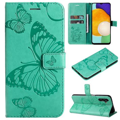 Allytech Galaxy S24 Wallet Case Big Butterfly Design Luxury PU Leather