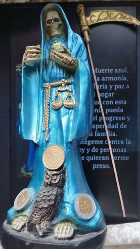 SANTA MUERTE Azul 31 Cm Bazar Velas Y Cosas