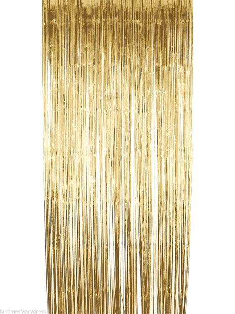 Gold Metallic Shimmer Curtain Backdrop Tassel Garland Balloon Wedding Party Ebay Gold Tassel