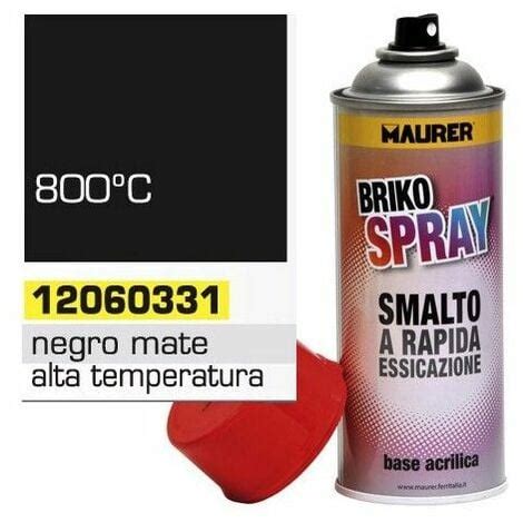 Vernice Spray Resistente Alle Alte Temperature Nero Opaco Ml