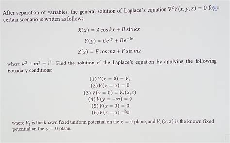 Solved After Separation Of Variables The General Solution